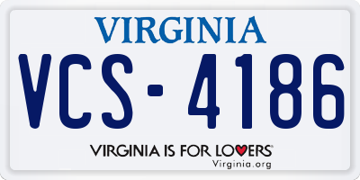 VA license plate VCS4186