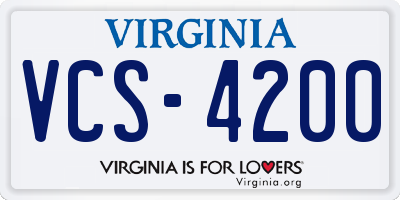 VA license plate VCS4200
