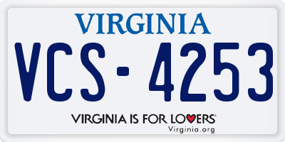 VA license plate VCS4253
