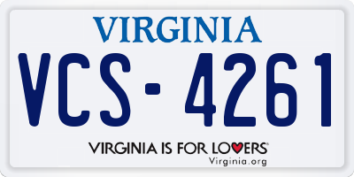VA license plate VCS4261