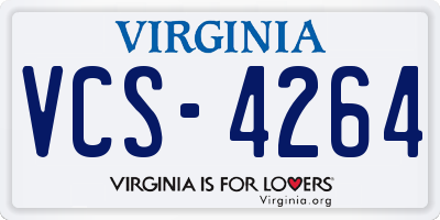 VA license plate VCS4264