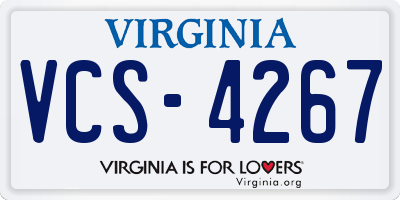 VA license plate VCS4267