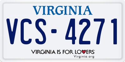 VA license plate VCS4271