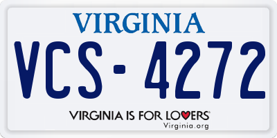 VA license plate VCS4272