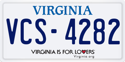 VA license plate VCS4282