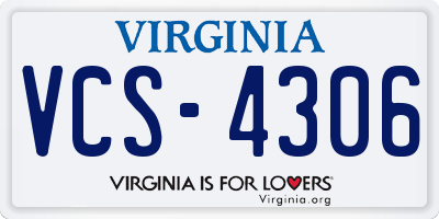 VA license plate VCS4306