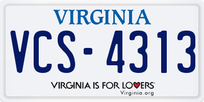 VA license plate VCS4313