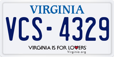 VA license plate VCS4329