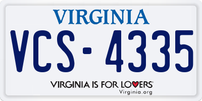 VA license plate VCS4335