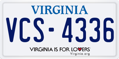 VA license plate VCS4336