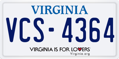 VA license plate VCS4364