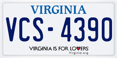VA license plate VCS4390