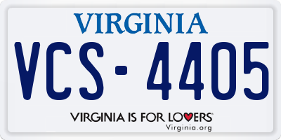 VA license plate VCS4405