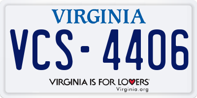 VA license plate VCS4406