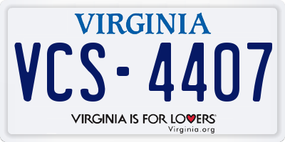 VA license plate VCS4407