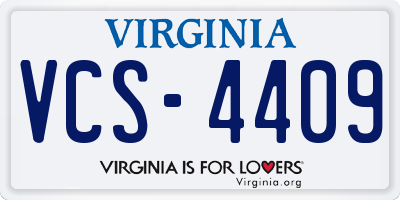 VA license plate VCS4409