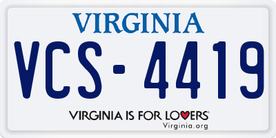 VA license plate VCS4419