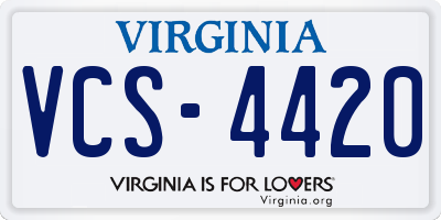 VA license plate VCS4420