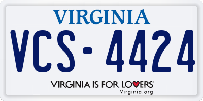 VA license plate VCS4424