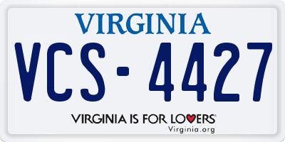 VA license plate VCS4427