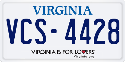 VA license plate VCS4428