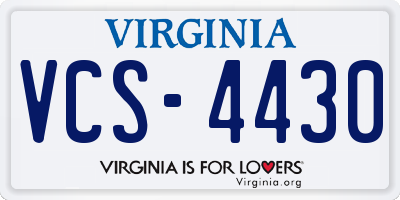 VA license plate VCS4430
