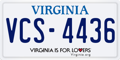 VA license plate VCS4436