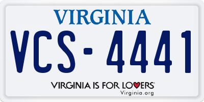VA license plate VCS4441