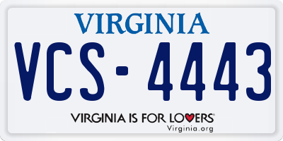VA license plate VCS4443
