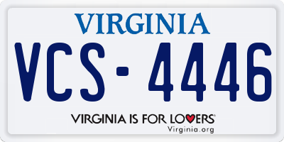 VA license plate VCS4446
