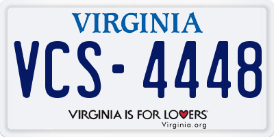 VA license plate VCS4448
