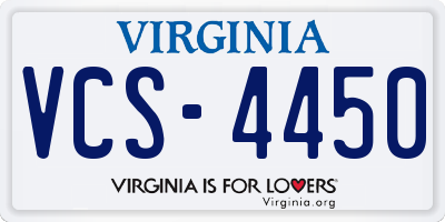 VA license plate VCS4450