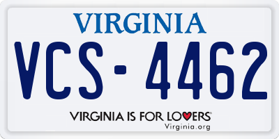 VA license plate VCS4462