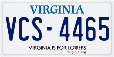VA license plate VCS4465