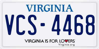 VA license plate VCS4468