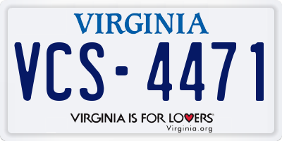 VA license plate VCS4471