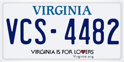 VA license plate VCS4482