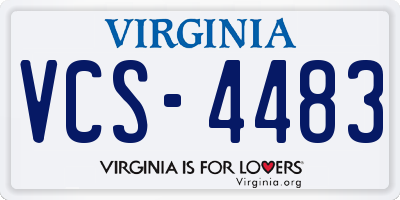 VA license plate VCS4483