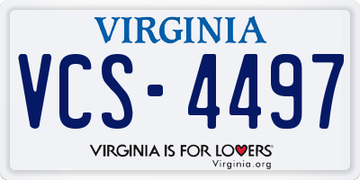 VA license plate VCS4497
