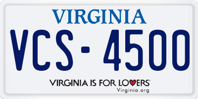 VA license plate VCS4500