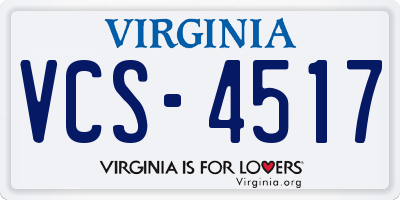 VA license plate VCS4517
