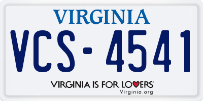 VA license plate VCS4541