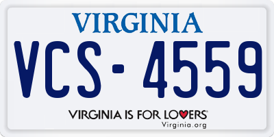 VA license plate VCS4559