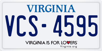 VA license plate VCS4595