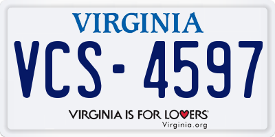 VA license plate VCS4597