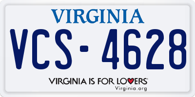 VA license plate VCS4628
