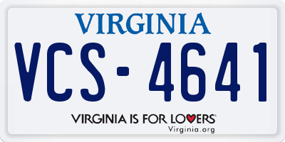 VA license plate VCS4641
