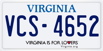VA license plate VCS4652