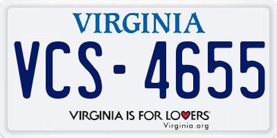 VA license plate VCS4655