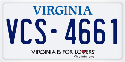 VA license plate VCS4661